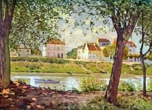 Alfred Sisley - Village on the Banks of the Seine