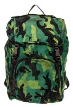 Prada Green Printed Camo Tessuto Large Front Pocket Double Buckle Backpack