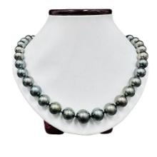 Pearl and Diamond Necklace - 14KT White Gold