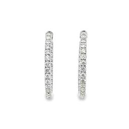 4.15 ctw Diamond Hoop Earrings - 14KT White Gold