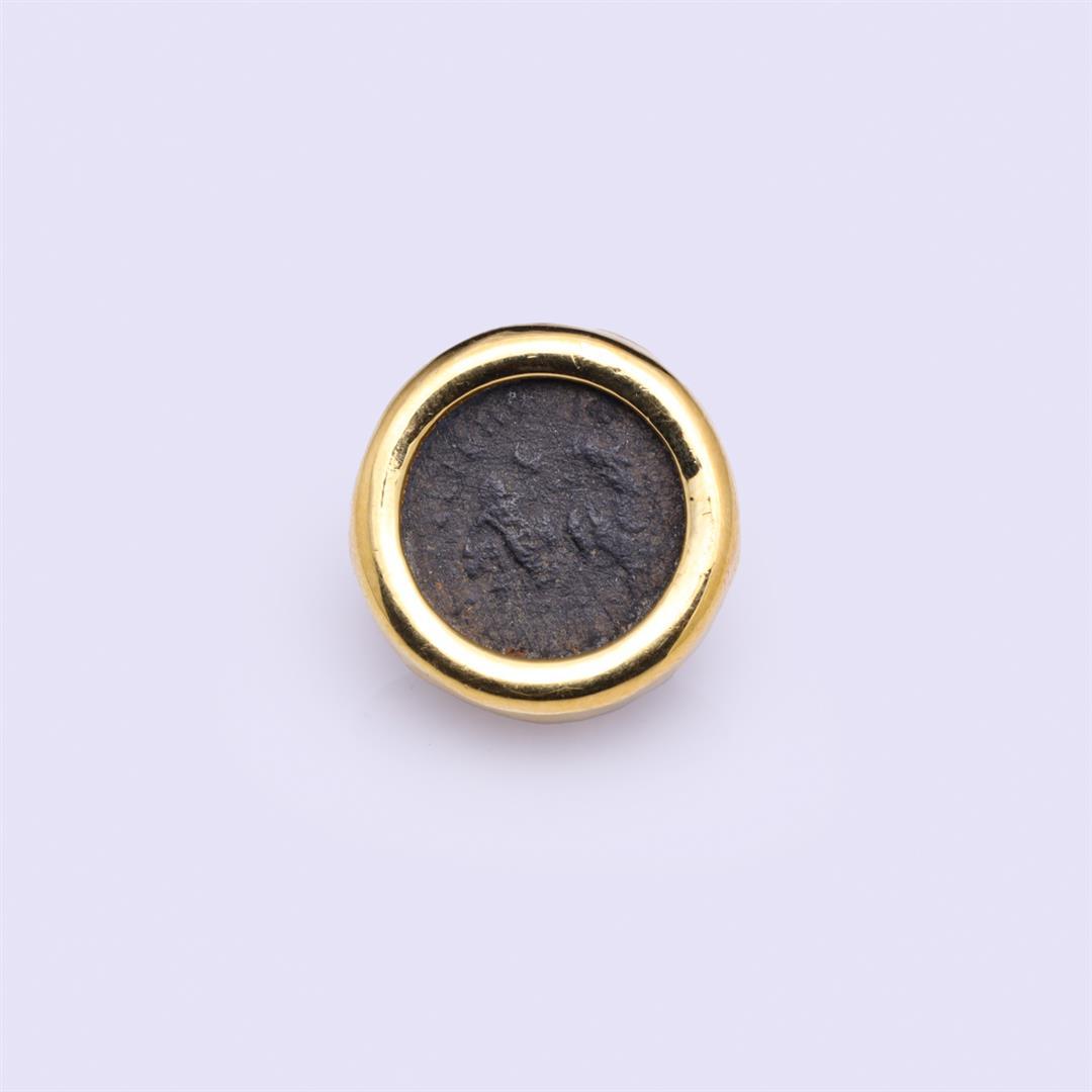 Two Imperial Roman Coins Mounted in 18K Yellow Gold as Earrings