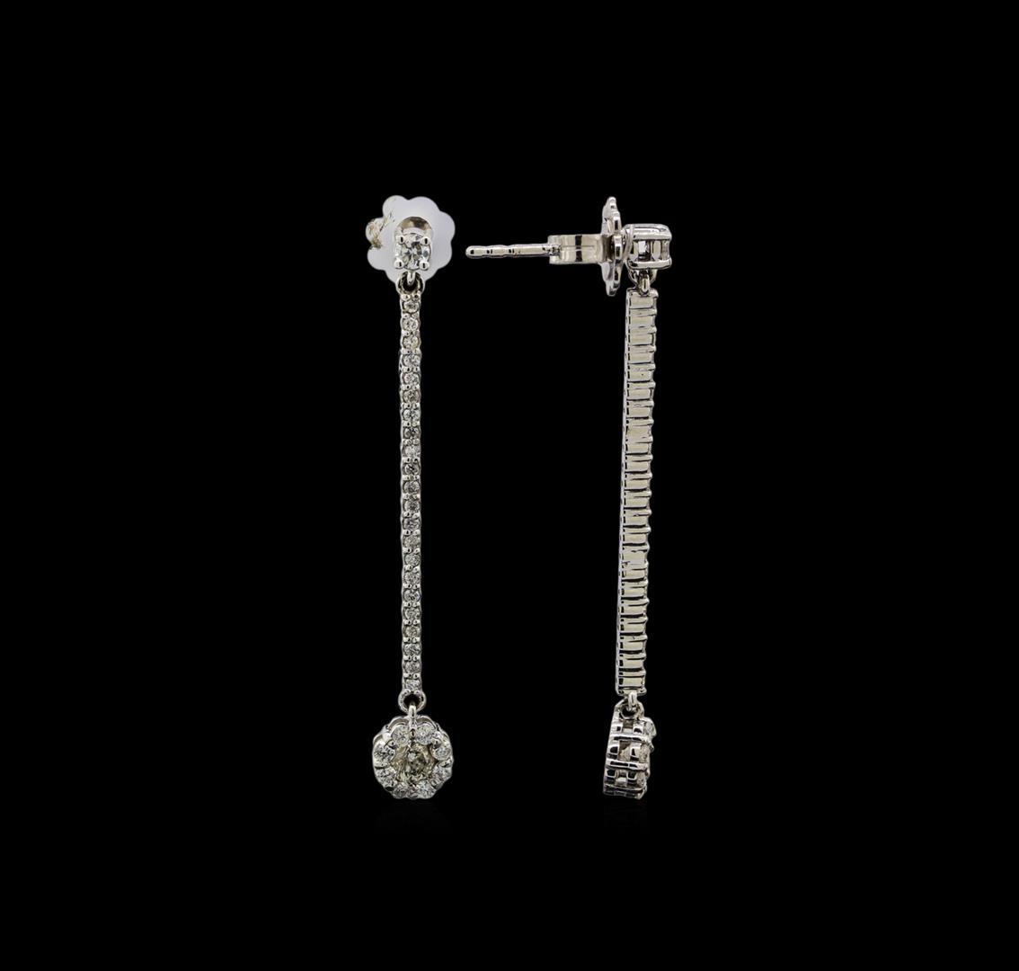 14KT White Gold 0.89 ctw Diamond Earrings