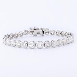 7.10 ctw Diamond 18K White Gold Tennis Bracelet