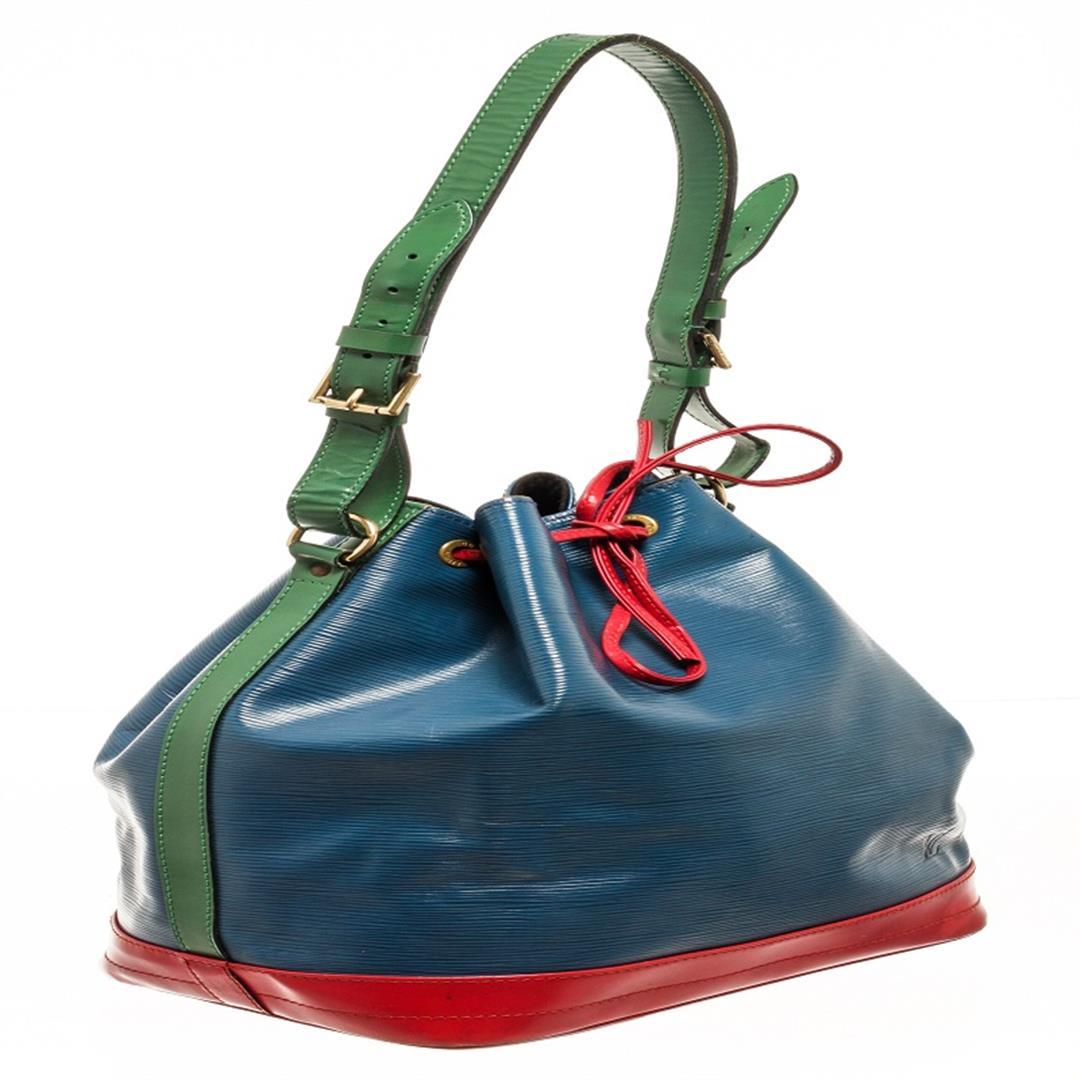 Louis Vuitton Blue Red And Green Epi Leather Noe Shoulder Bag