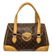 Louis Vuitton Brown Monogram Canvas Leather Beverly GM Shoulder Bag