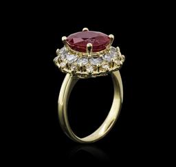 14KT Yellow Gold 3.55 ctw Ruby and Diamond Ring