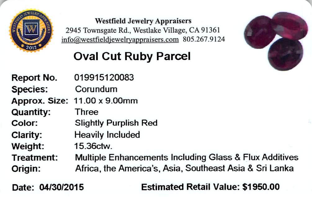 15.36 ctw Oval Mixed Ruby Parcel