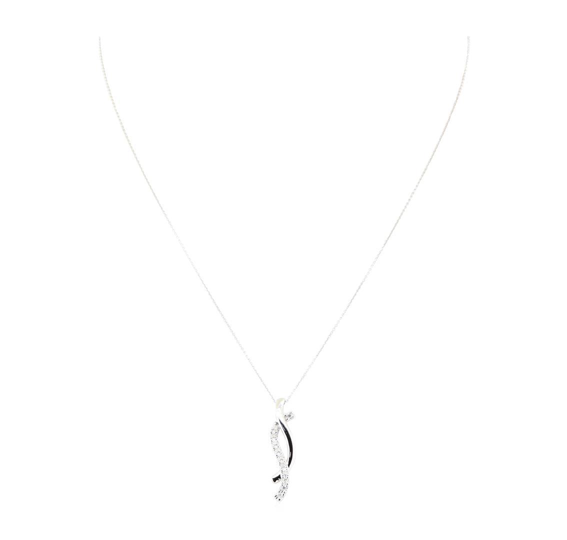 0.13 ctw Diamond Double Journey Pendant with Chain - 14KT White Gold