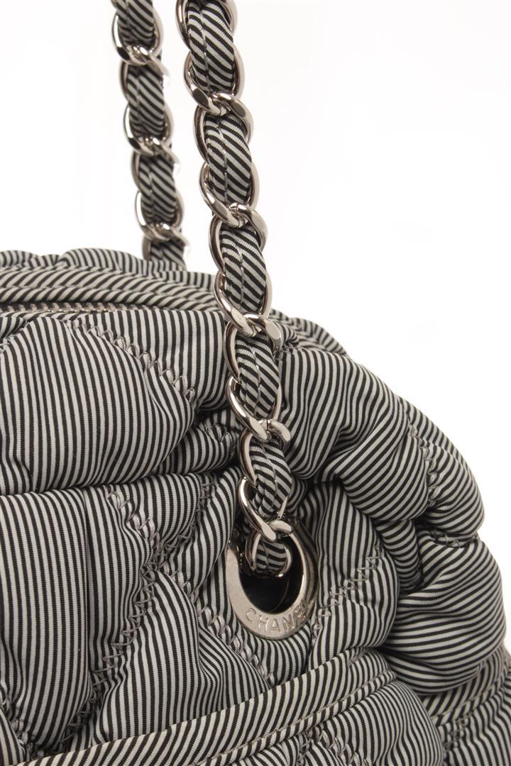 Chanel Gray Fabric X Nylon Bubble Shoulder Bag