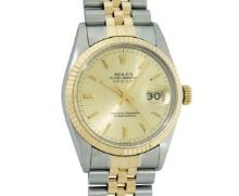 Rolex Mens 2T 14K Yellow Gold And Stainless Steel Champagne Index Datejust