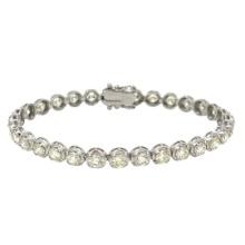 7.58 ctw Diamond Tennis Bracelet - 14KT White Gold