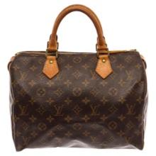 Louis Vuitton Brown Monogram Canvas Speedy 30 Satchel Bag