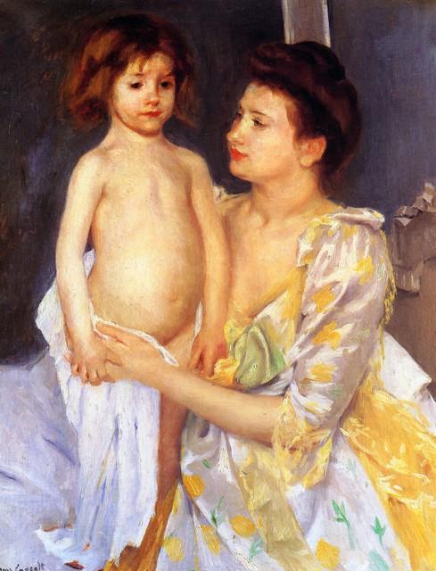 Mary Cassatt - Jules Being Dried  His Mother 1900