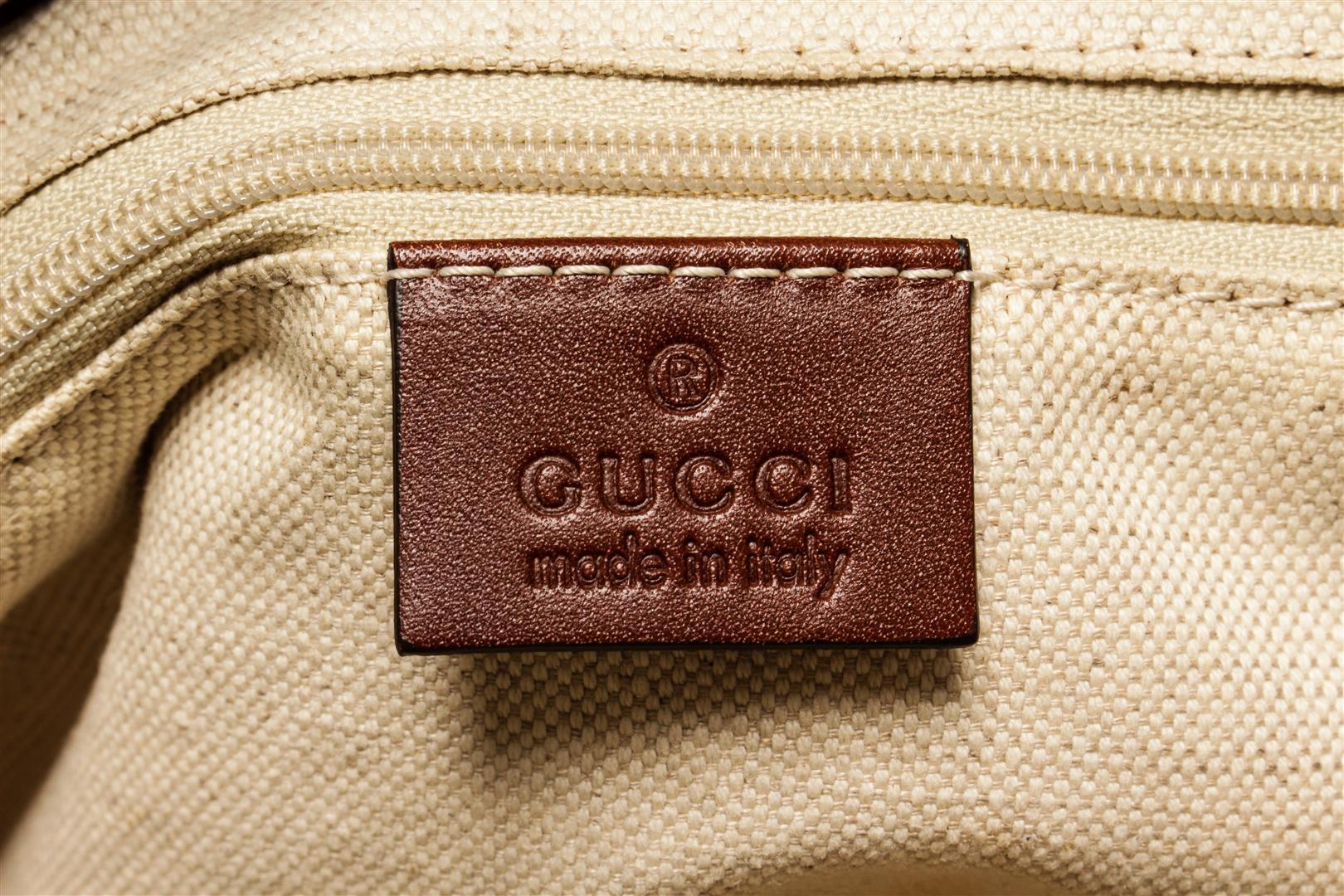 Gucci Brown Canvas Diamante Shoulder Bag