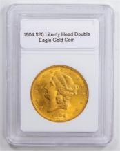 1904 $20 Liberty Head Double Eagle Gold Coin