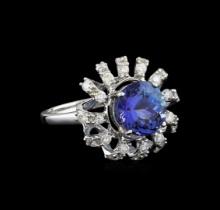 14KT White Gold 3.36 ctw Tanzanite and Diamond Ring