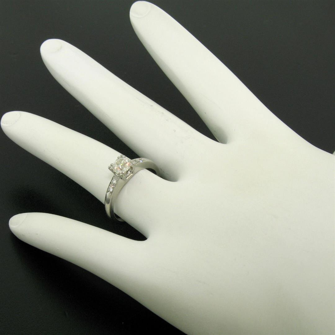 Antique Art Deco .900 Platinum 0.51 ctw Old European Cut Diamond Engagement Ring