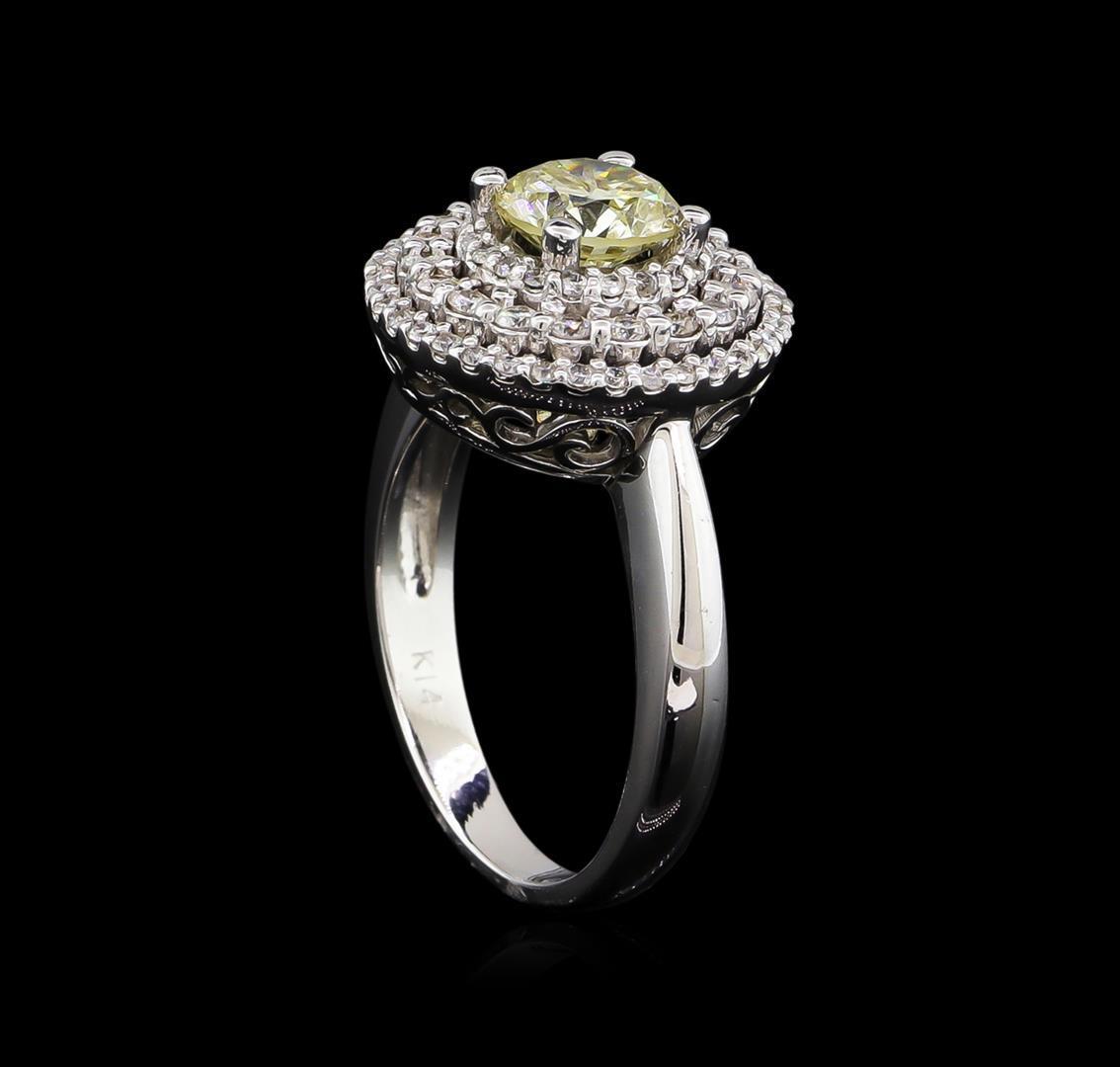 1.50 ctw Light Yellow Diamond Ring - 14KT White Gold