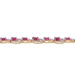 10.49 ctw Ruby and 1.55 ctw White Sapphire Bracelet