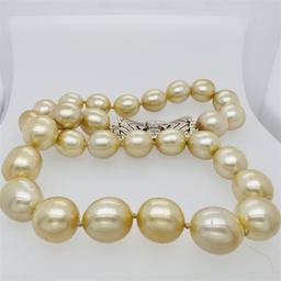 Pearl and Diamond Necklace - 14KT Yellow Gold