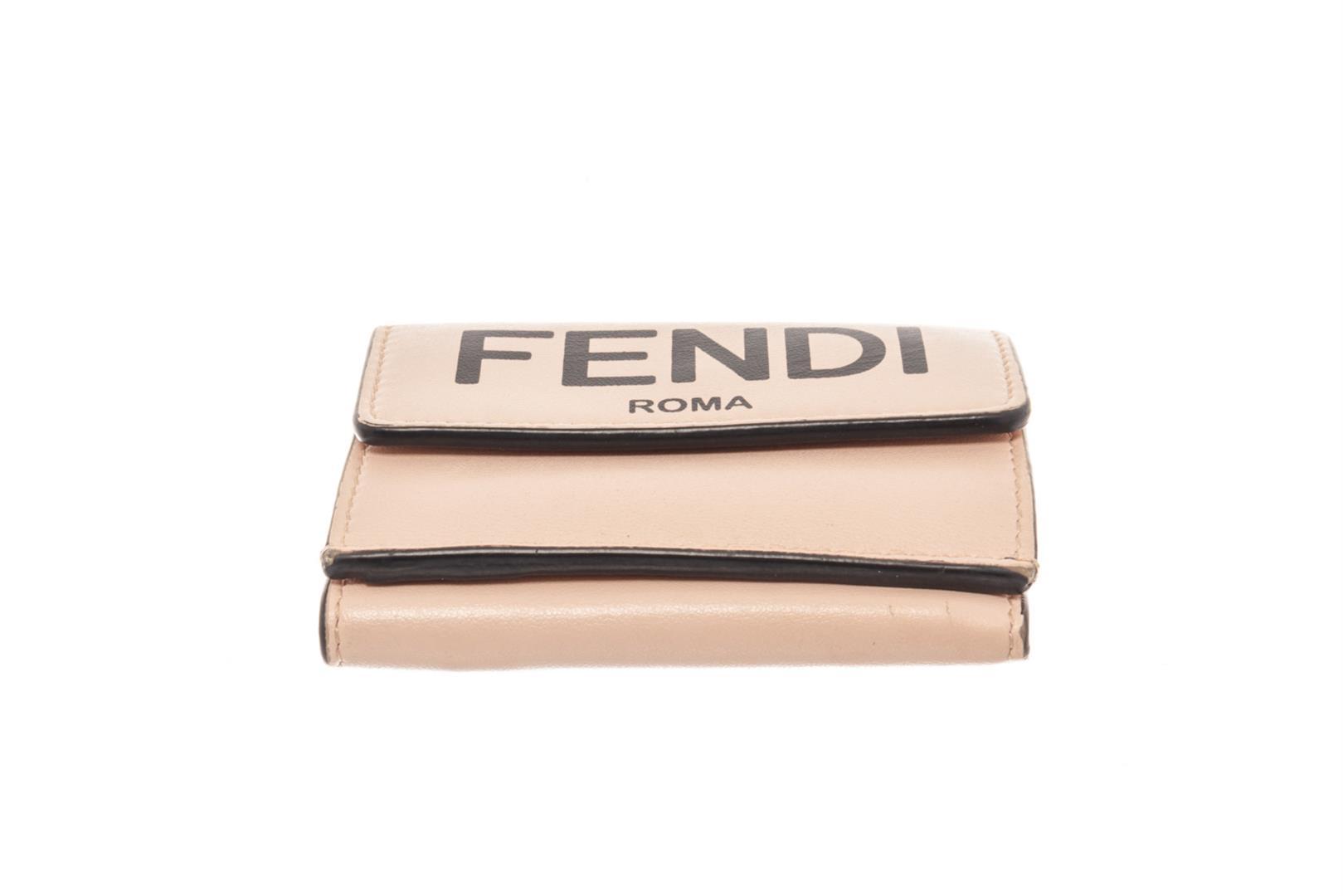 Fendi Pink Leather Micro Trifold Wallet