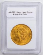 1904 $20 Liberty Head Double Eagle Gold Coin