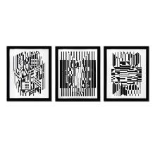 Tilla, Calcis, et Afa de la serie Lineaires (Triptych) by Vasarely (1908-1997)