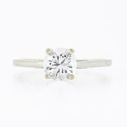 Vintage 14k White Gold High Quality Round Prong Cubic Zirconia Cz Solitaire Ring