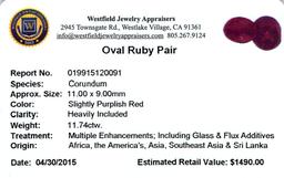 11.74 ctw Oval Mixed Ruby Parcel