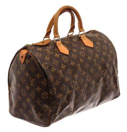 Louis Vuitton Brown Monogram Canvas Speedy 35 Satchel Bag