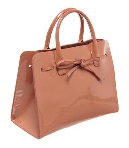 Mansur Gavriel Pink Patent Leather Bow Accent Sun Tote Handbag