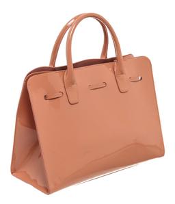 Mansur Gavriel Pink Patent Leather Bow Accent Sun Tote Handbag