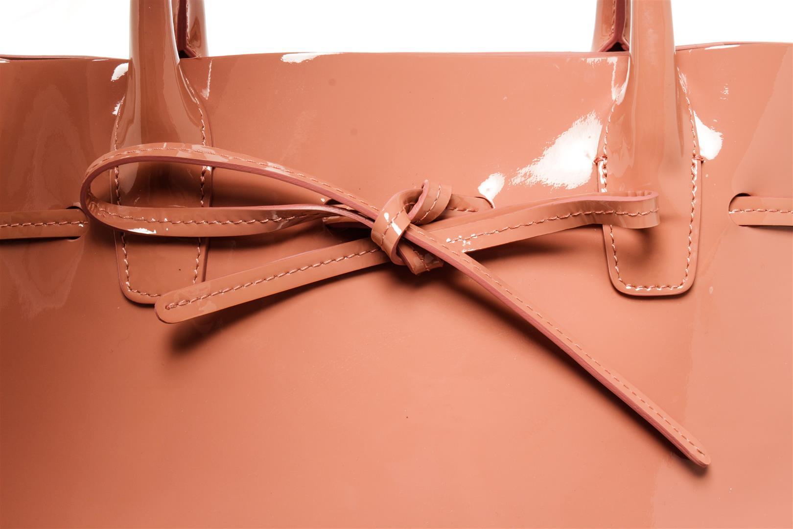 Mansur Gavriel Pink Patent Leather Bow Accent Sun Tote Handbag