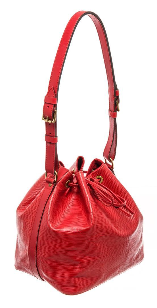 Louis Vuitton Red Epi Leather Petit Noe Shoulder Bag