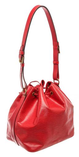 Louis Vuitton Red Epi Leather Petit Noe Shoulder Bag