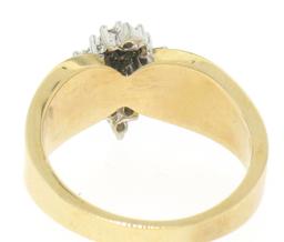 14k Yellow Gold 0.50 ctw Terraced Round Brilliant Diamond Cluster Cocktail Ring