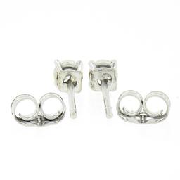 NEW 14k White Gold .30 ctw Round Brilliant Prong Set Diamond Classic Stud Earrin