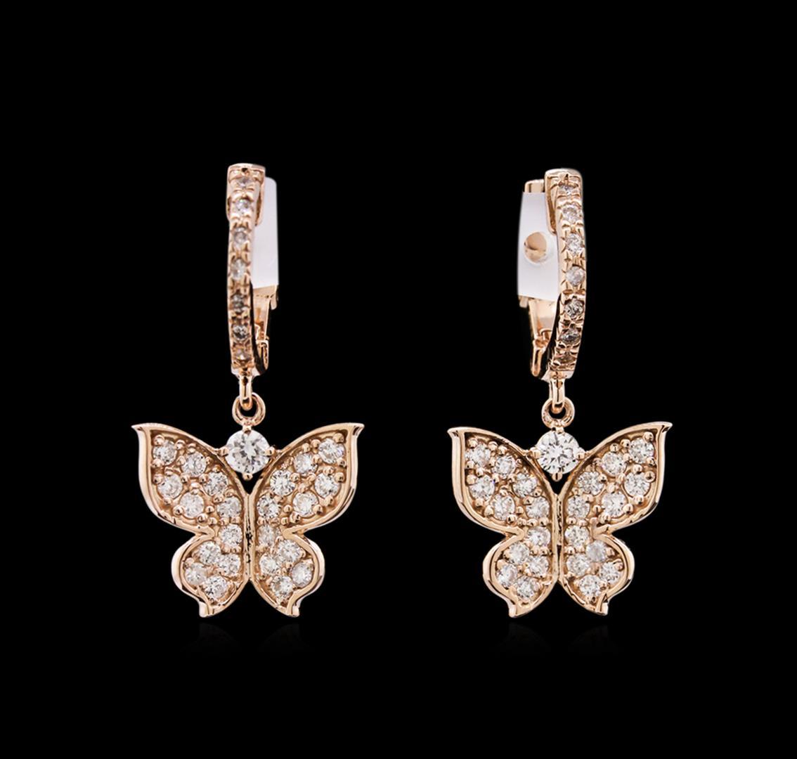 0.73 ctw Diamond Earrings - 14KT Rose Gold