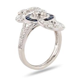 0.31 ctw Diamond and 0.88 ctw Blue Sapphire Platinum Ring (2.07 ctw Diamonds)