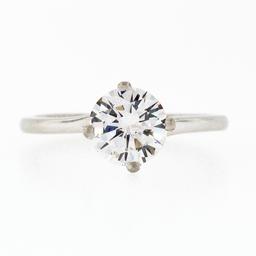 Jabel 18k White Gold GIA 1.02 ctw E SI2 Round Diamond Solitaire Engagement Ring