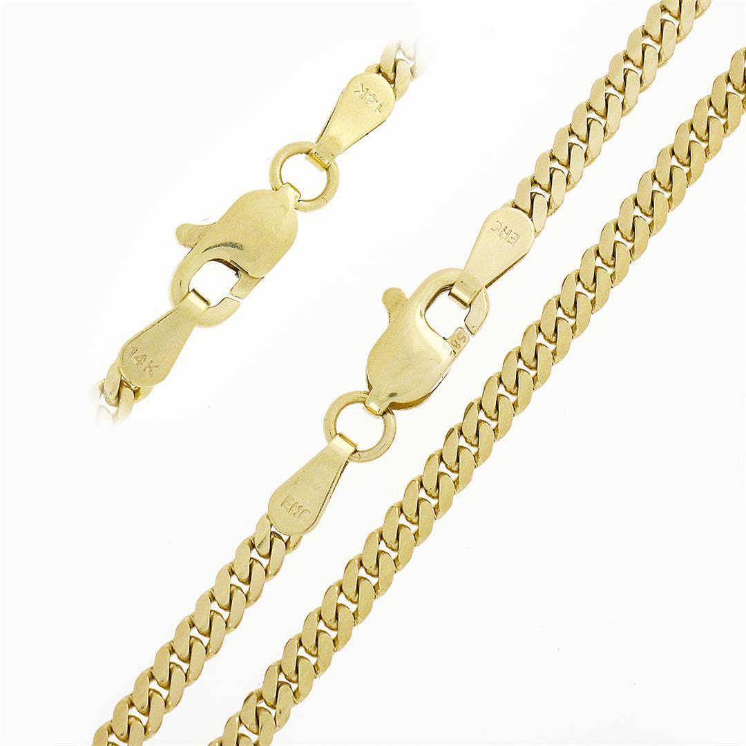 NEW Unisex Solid 14k Yellow Gold 2.6mm Miami Cuban Curb Link 20" Chain Necklace