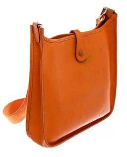 Hermes Orange Epsom Leather Evelyne GM Hobo Bag