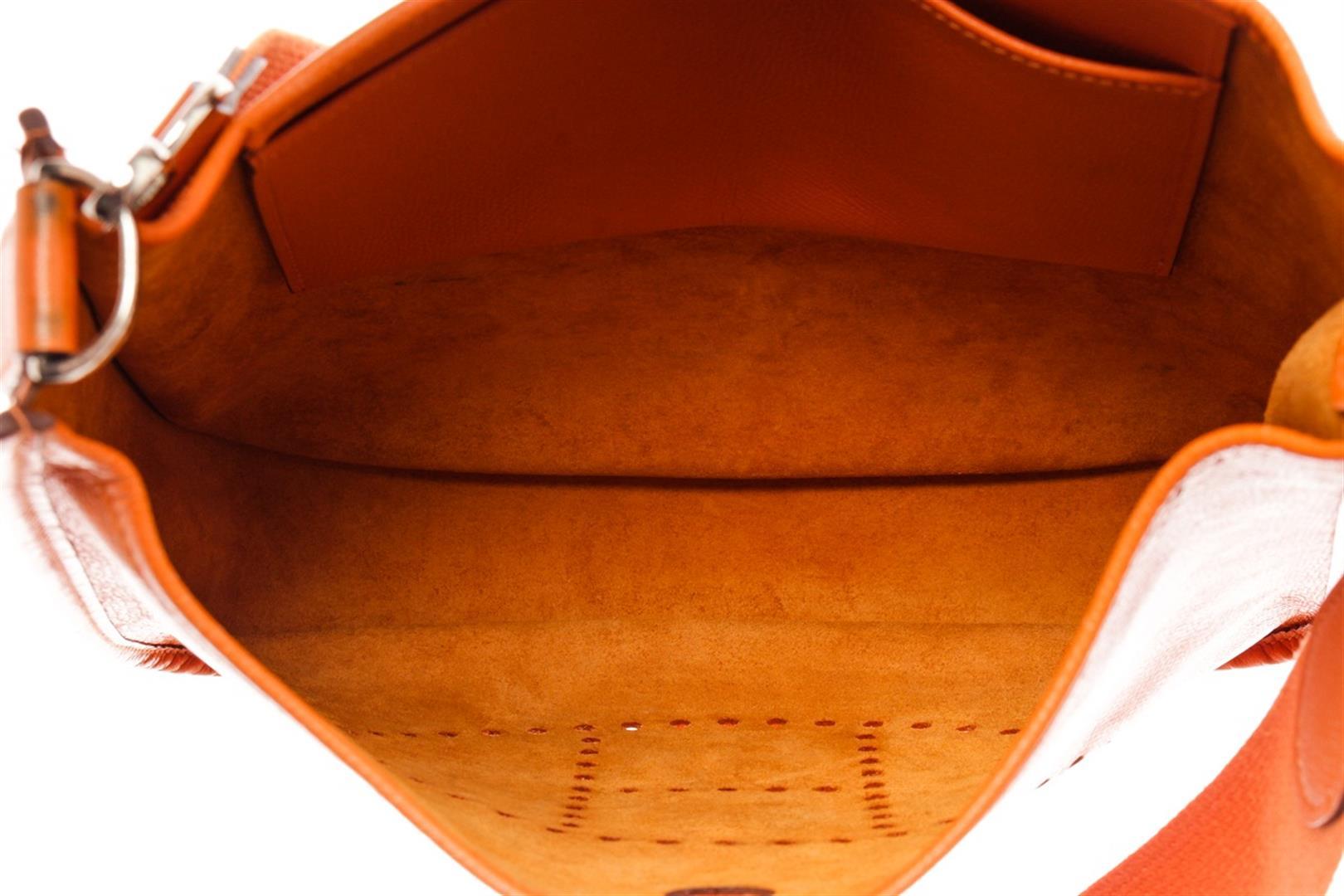 Hermes Orange Epsom Leather Evelyne GM Hobo Bag