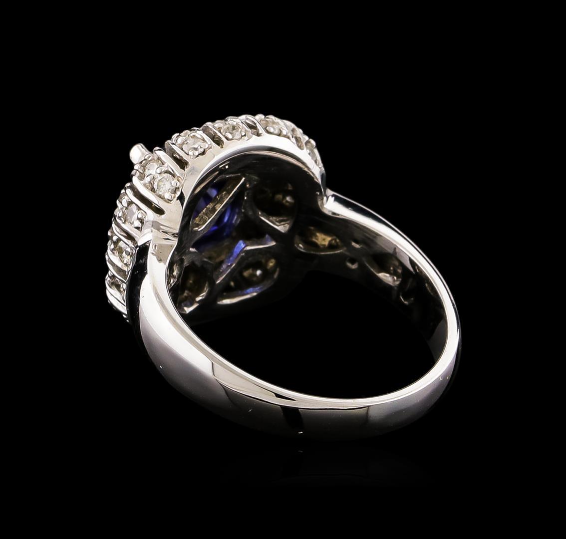 14KT White Gold 2.25 ctw Tanzanite and Diamond Ring