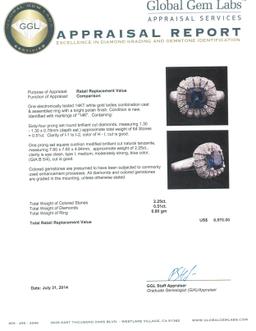 14KT White Gold 2.25 ctw Tanzanite and Diamond Ring