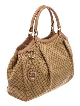 Gucci Beige Canvas Sukey/Diamante Tote Bag