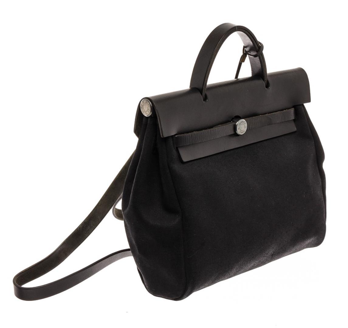 Hermes Black Canvas Toile Off Herbag