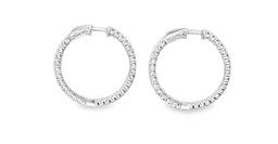 3.25 ctw Diamond Hoop Earrings - 14KT White Gold