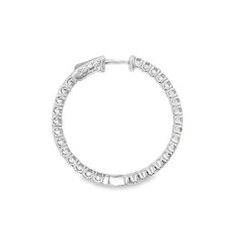 3.25 ctw Diamond Hoop Earrings - 14KT White Gold