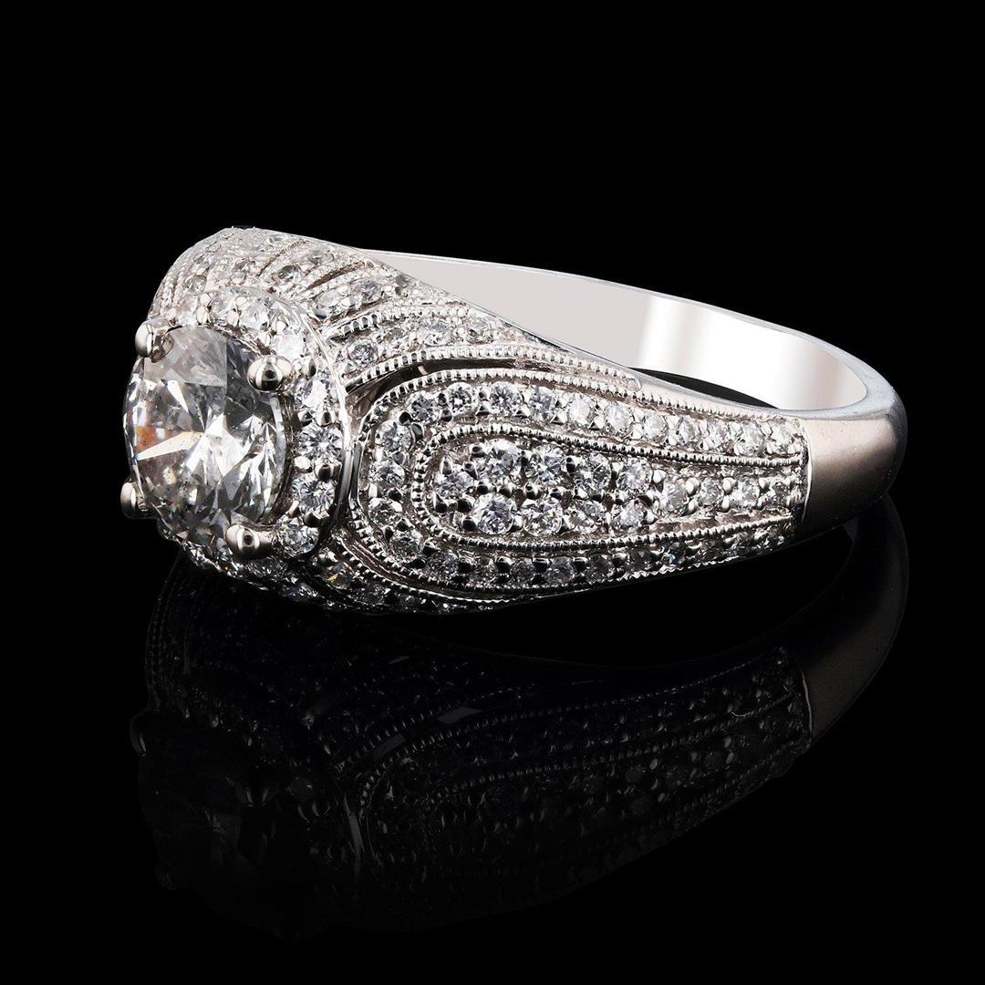 0.91 ctw CENTER Diamond Platinum Ring (1.51 ctw Diamonds)